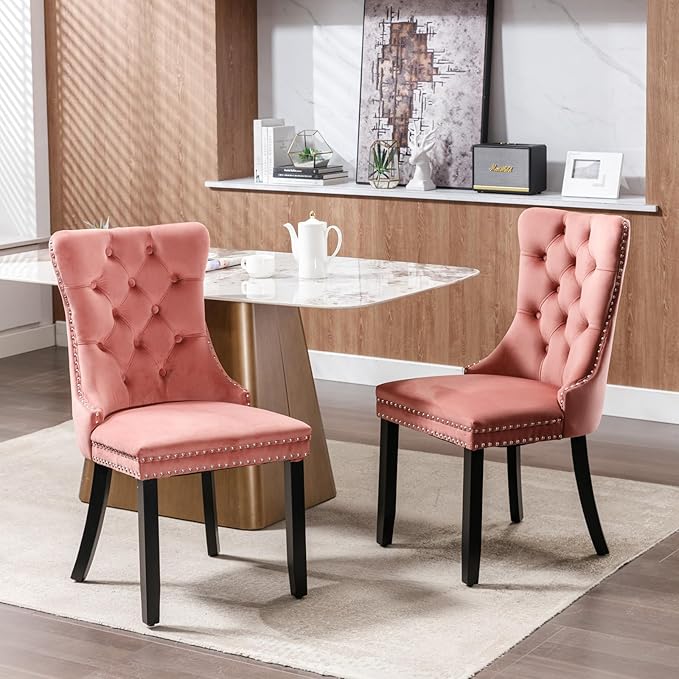 NicBex Haerin-SD-00100-LWJ Dining Chairs, 25.5"x19.7"x37.4", Pink - LeafyLoom
