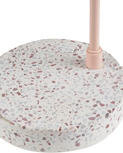 Globe Electric 30292 18" Desk/Table Lamp, Matte Pink, Matte Brass Accent, Terrazzo Base, Adjustable Height, Balance Arm, in-Line Rocker On/Off Switch, Adjustable Lamp, Home Office Accessories - LeafyLoom