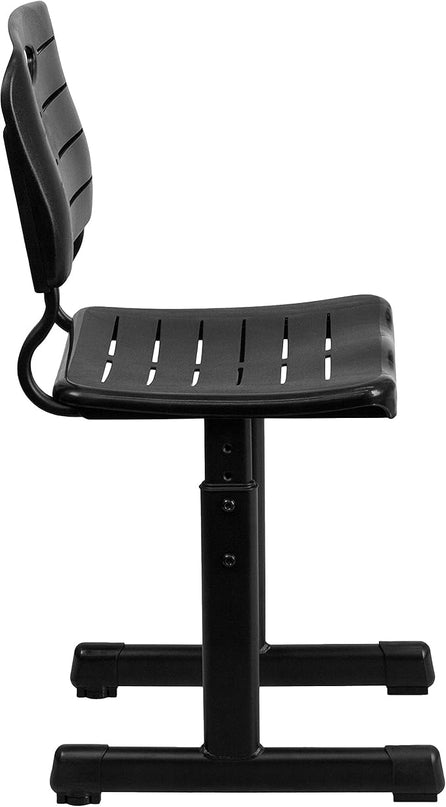 Flash Furniture Nila Set of 6 Adjustable Height Black Student Chairs with Black Pedestal Frames - LeafyLoom