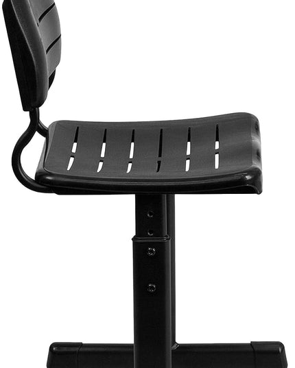 Flash Furniture Nila Set of 12 Adjustable Height Black Student Chair with Black Pedestal Frames - LeafyLoom