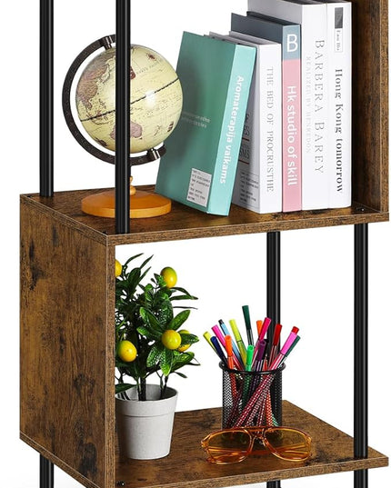 ETELI 3 Tier Short Bookshelf Narrow Standing Bookcase Shelf Small Bookshelf with Storage for Farmhouse, Living Room, Bedroom, and Home Office - LeafyLoom