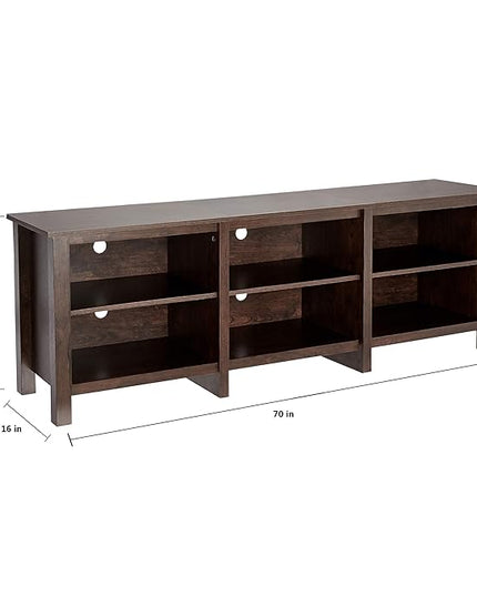 ROCKPOINT 70inch TV Stand Storage Media Console Entertainment Center,Espresso - LeafyLoom