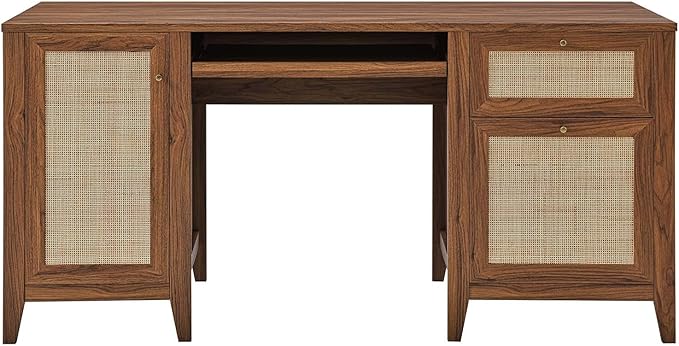 Modway Soma Desk, Walnut - LeafyLoom