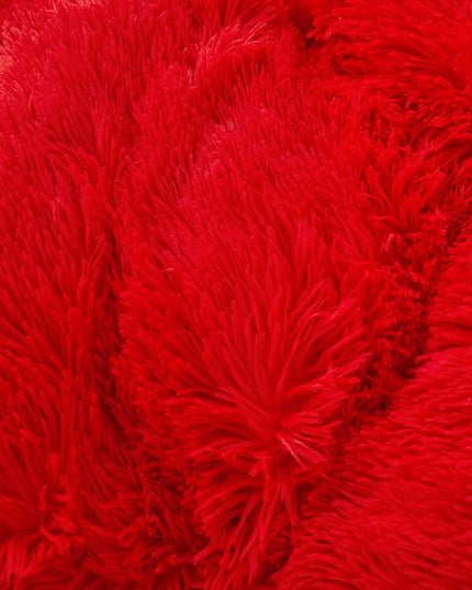 FOPPA Red fluffy Comforter Cover Set king- Ultra Soft fluffy Red Bedding Sets 3 Pieces (1 Duvet Cover + 2 Pillow case) pink fluffy bed set (Red, King) - LeafyLoom