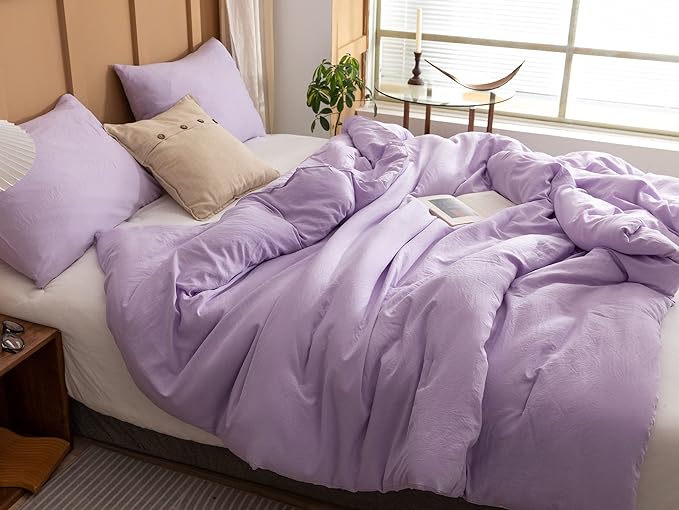 ROSGONIA Full Size Comforter Sets for Girls Boys Teens Lavender, 3pcs (1 Boho Comforter & 2 Pillowcases) Lightweight Kids Comforter Sets Blanket - LeafyLoom