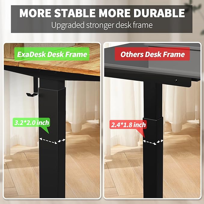 48 * 30 Inches Electric Standing Widened Desk Adjustable Height with 4 Drawers, Double Storage Shelves Stand Up Desk, Home Office Workstation Sit Stand up Desk (Light Rustic Brown) - LeafyLoom