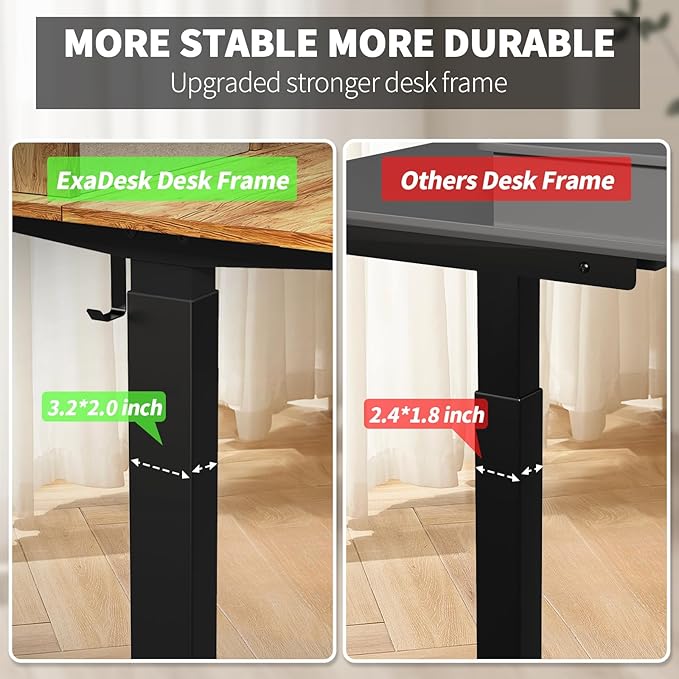 55 * 30 Inches Electric Standing Widened Desk Adjustable Height with 4 Drawers, Double Storage Shelves Stand Up Desk, Home Office Workstation Sit Stand up Desk (Light Rustic Brown) - LeafyLoom