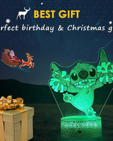 Stitch Gifts, Stitch Night Light for Kids, Stitch Decoration 3D Night Light, 16 Colors Change with Remote - LeafyLoom