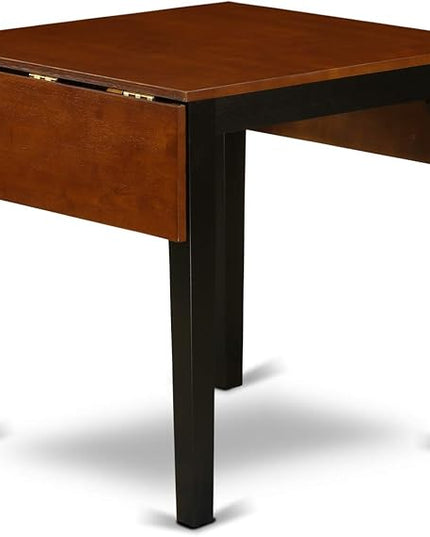 East West Furniture NDDA3-BCH-W Norden 3 Piece Modern Set Contains a Rectangle Wooden Table with Dropleaf and 2 Dining Room Chairs, 30x48 Inch - LeafyLoom