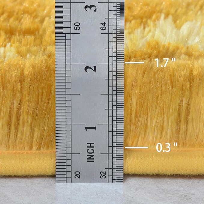 Large Area Rugs for Living Room, Super Soft Fluffy Modern Bedroom Rug, Tie-Dyed Orange Yellow Indoor Shag Fuzzy Carpets for Girls Kids Nursery Room Home Decor (A-Orange, 5x8 Feet) - LeafyLoom
