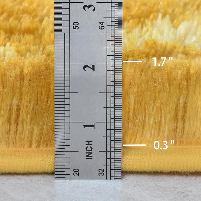 Large Area Rugs for Living Room, Super Soft Fluffy Modern Bedroom Rug, Tie-Dyed Orange Yellow Indoor Shag Fuzzy Carpets for Girls Kids Nursery Room Home Decor (A-Orange, 4x6 Feet) - LeafyLoom