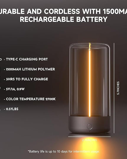Mini Minimalist Table Lamp Cordless LED Desk Lamp Rechargeable Modern Night Lights Portable Nightstand Lamps Unique Ambient Light Mood Lighting for Bedroom, Beside, Nursery - LeafyLoom
