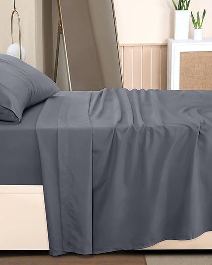 Utopia Bedding Twin Bed Sheets Set - 3 Piece Bedding - Brushed Microfiber - Shrinkage and Fade Resistant - Easy Care (Twin, Grey) - LeafyLoom