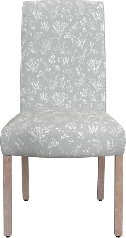 HomePop Classic Parsons Dining Chairs, Light Gray Floral with Animal Motifs(Set of 2) - LeafyLoom