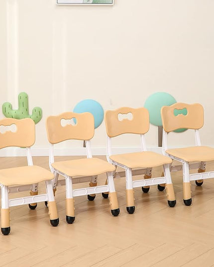 Kids' Desk Chairs Adjustable Height is Suitable for Children's Chairs Used in Families, Schools and Day-Care Between 2-10 Years Old The Max Bearing Capacity is 220LB(4PCS-Beige) - LeafyLoom