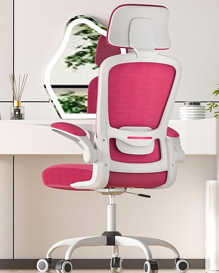 Mimoglad Office Chair, High Back Ergonomic Desk Chair with Adjustable Lumbar Support and Headrest, Swivel Task Chair with flip-up Armrests for Guitar Playing, 5 Years Warranty - LeafyLoom