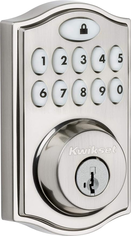 Kwikset 914 Traditional Keypad SmartCode Electronic Deadbolt Smart Lock featuring SmartKey Security and ZigBee 3.0 Technology in Satin Nickel, Large, 914TRL ZB 3.0 15 Kwikset