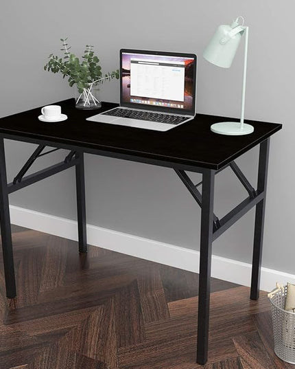 SogesGame 39.4 inches Computer Desk for Small Space Small Folding Table Small Writing Desk Compact Desk Foldable Desk No Install Needed,Black,LP-AC5BB-100 - LeafyLoom
