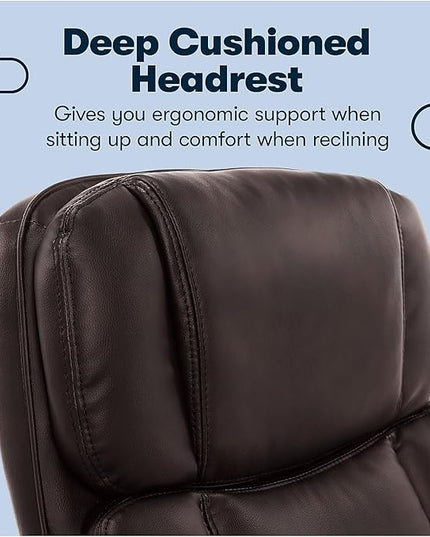 Serta Fairbanks Big and Tall High Back Executive Office Ergonomic Gaming Computer Chair with Layered Body Pillows, Contoured Lumbar Zone, Brown - LeafyLoom