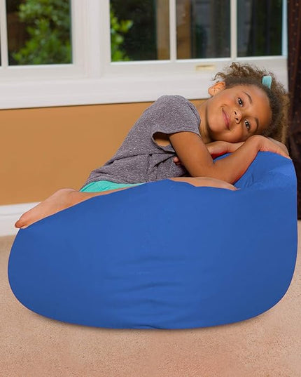 Posh Creations Bean Bag Chair for Kids, Teens, and Adults Includes Removable and Machine Washable Cover, Solid Royal Blue, 27in - Medium - LeafyLoom