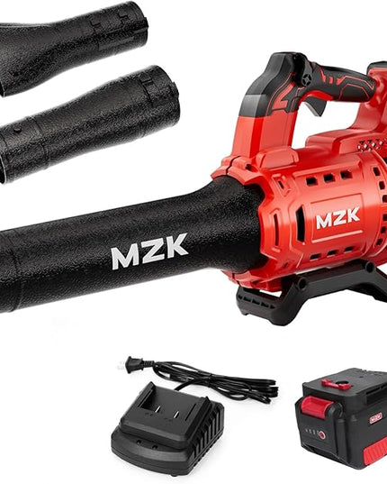 MZK 20V Brushless Leaf Blower, 600CFM Blower Cordless with 4.0Ah Battery and Fast Charger, Lightweight Blower for Lawn Care, Yard, Driveway - LeafyLoom