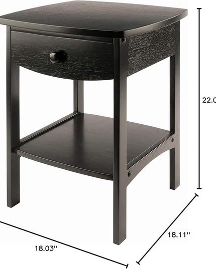 Winsome Basics Solid Wood End Table Nightstand - LeafyLoom