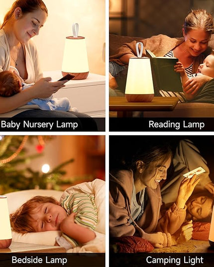 Dimmable Night Light Touch Lamp for Bedroom Rechargeable Remote Bedside Lamp Portable Hanging Table Lamp Changeable Warm White Light Perfect Toy Gift for Kids Adults - LeafyLoom