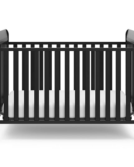Storkcraft Maxwell Convertible Crib (Black) – GREENGUARD Gold Certified, Converts to Toddler Bed and Daybed, Fits Standard Full-Size Crib Mattress, Classic Crib with Traditional Sleigh Design - LeafyLoom