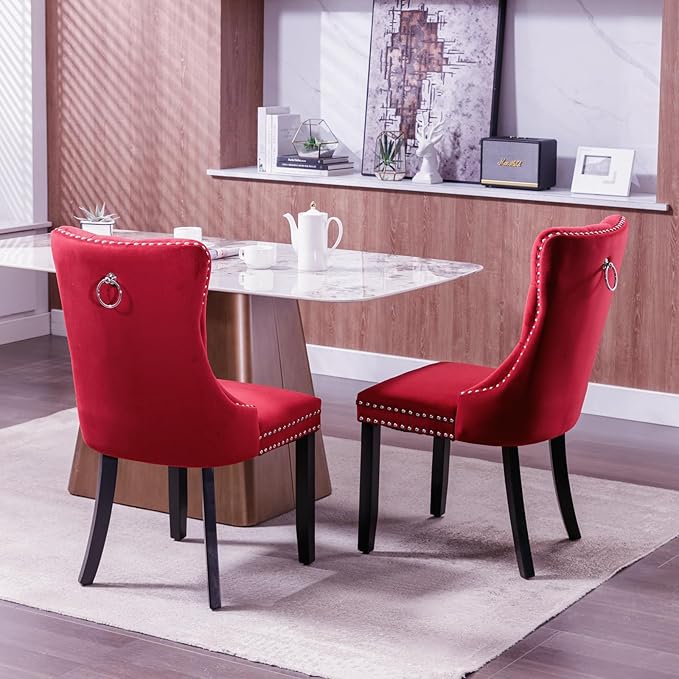 NicBex Haerin-SD-00102-LWJ Dining Chairs, 25.5"x19.7"x37.4", Burgundy - LeafyLoom