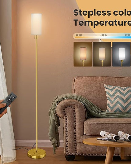 Floor Lamp for Living Room with 3 Color Temperature LED Bulb, Modern Standing Lamp with Remote Control, 68" Tall Pole Floor Lamp for Office, Bedroom, Reading (Bulb Included) - LeafyLoom