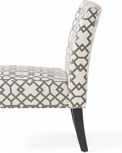 Christopher Knight Home Kassi Fabric Accent Chair, Grey Geometric Patterned - LeafyLoom