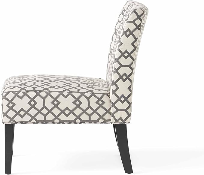 Christopher Knight Home Kassi Fabric Accent Chair, Grey Geometric Patterned - LeafyLoom