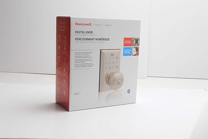 Honeywell Safes & Door Locks BLE Electronic Entry Knob with Keypad, Square Faceplate, Satin Nickel HoneywellSafesDoorLocks