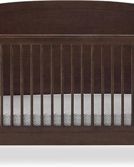 Delta Children Campbell 6-in-1 Convertible Crib - Greenguard Gold Certified, Walnut Espresso - LeafyLoom
