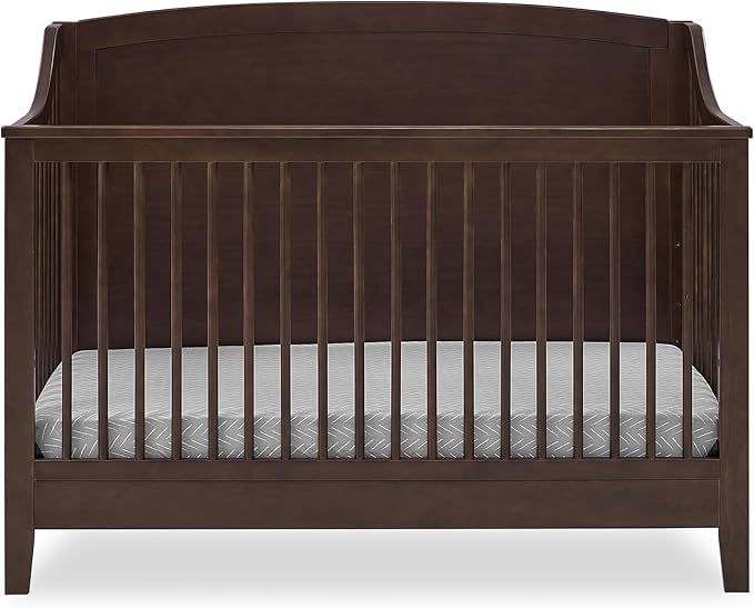 Delta Children Campbell 6-in-1 Convertible Crib - Greenguard Gold Certified, Walnut Espresso - LeafyLoom