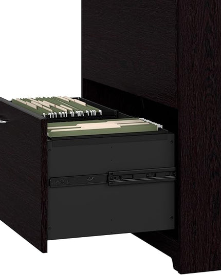 Bush Business Furniture Cabot 2 Drawer Lateral File Cabinet | Letter, Legal, and A4-size Document Storage for Home Office, 32W, Espresso Oak - LeafyLoom