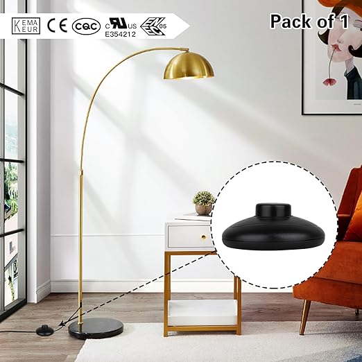 1Pcs Floor Lamp Foot Switch, Black Foot Pedal Switch, Round Floor Lamps Foot Inline Switch, Step ON Off Spring Push Button, for Foot Pedal Control Replacement Floor Lamp Extension Cord Parts - LeafyLoom