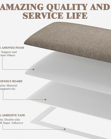Queen Headboard, Wall Mounted Peel and Stick Headboard, Upholstered Tufted Bed Headboard for Queen Size Bed, Floating Dorm Bedroom Tall Headboard Soundproof Wall Panels (9 Panels, 10"x24") - LeafyLoom