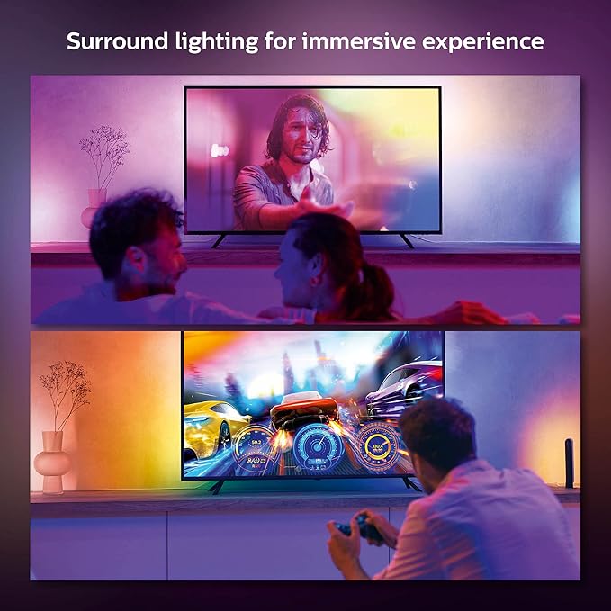 Philips Hue Play Gradient 55" Smart TV Light Strip - Flowing Multicolor LED Color-Changing TV BackLight - Sync with TV, Music, and Gaming - Requires Bridge and Sync Box - Control with App or Voice PhilipsHue