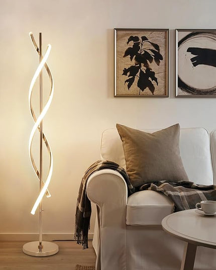 ADISUN 40W LED Floor Lamp Remote Control Dimmable Spiral Floor Lamp Indoor Tall Lamp Floor Lamp for Living Rooms Family Rooms Bedrooms Offices Lighting (Gold) - LeafyLoom