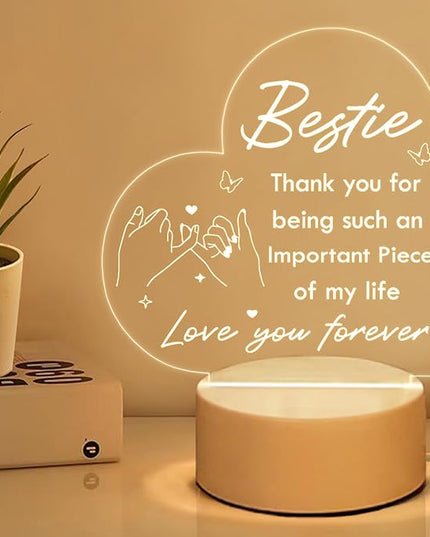 to My Bestie Gifts, Best Friend Birthday Gifts Night Light, Friendship Gifts for Women Friends, Best Friend Christmas Valentines Day Gift - LeafyLoom