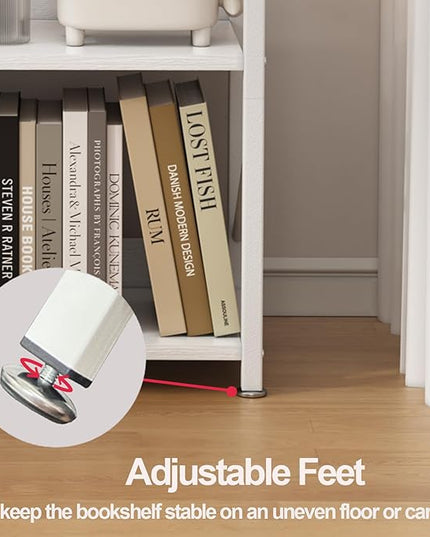 Small Bookshelf for Small Spaces,Modern 3 Tier Bookcase Night Stand, Narrow Book Shelf Organizer, Small Shelf Open Display Rack for Bedroom, Living Room, Home Office(White) - LeafyLoom