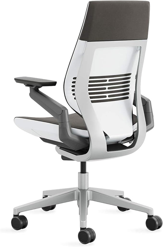 Steelcase Gesture Office Chair - Ergonomic Work Chair with Wheels for Carpet - Comfortable Office Chair - Intuitive-to-Adjust Chairs for Desk - 360-Degree Arms - Graphite Gray Fabric - LeafyLoom