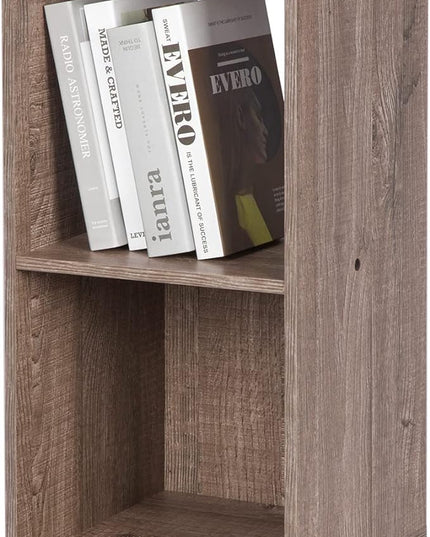 PACHIRA US 2 Cube Storage Organizer, Open and Enclosed MDF Cubical, Wooden Stackable Bookshelf, Modern Bookcase, Rustic Brown Oak - LeafyLoom