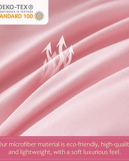 WhatsBedding Pink Comforter Set, Twin Lightweight Comforter Duvet Set for Summer,3 Pieces - LeafyLoom
