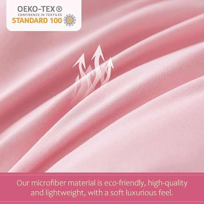 WhatsBedding Pink Comforter Set King, Lightweight All Season Soft Down Alternative Bed Comforter, 3 Pieces Bedding Set with 2 Pillowcases, King Size, 102"x90" - LeafyLoom