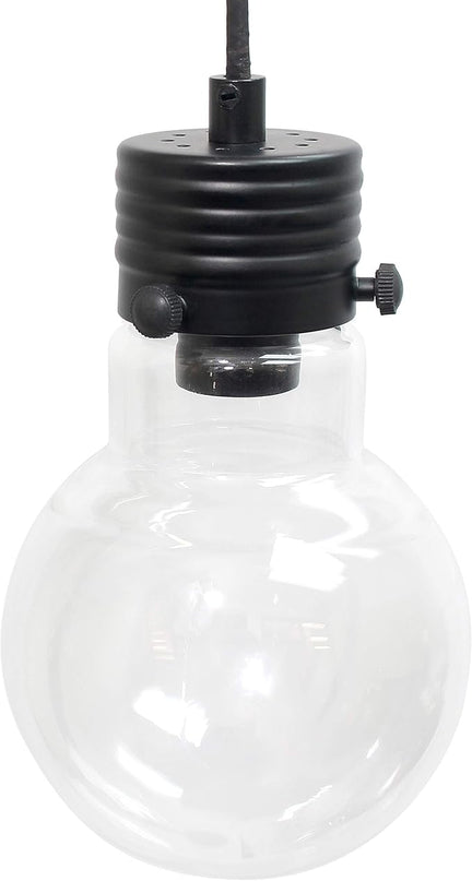 Elegant Designs LF1027-BLK Hanging Lightbulb Floor Lamp, 12.75" L x 10" W x 60" H - LeafyLoom