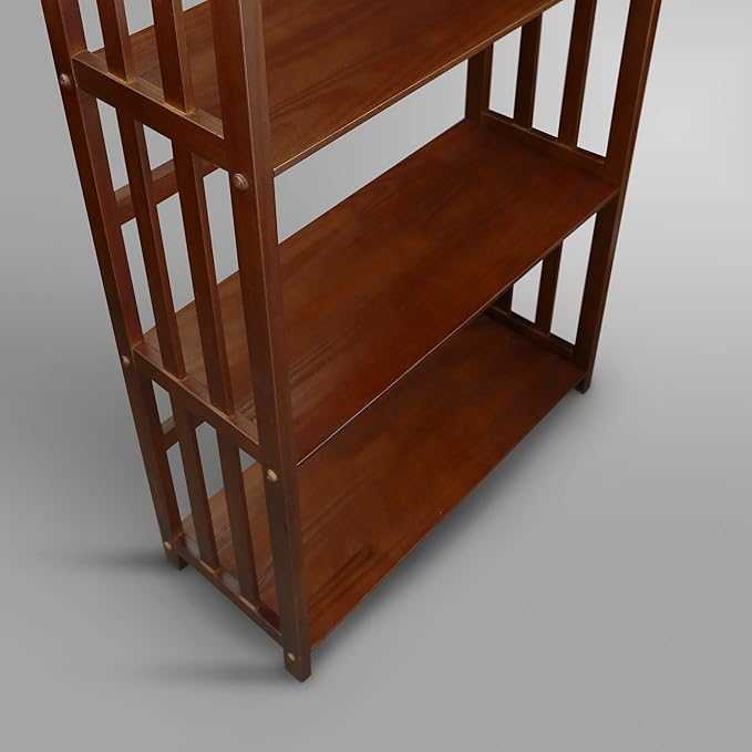 Casual Home Mission Style 5-Shelf Bookcase, Walnut - LeafyLoom