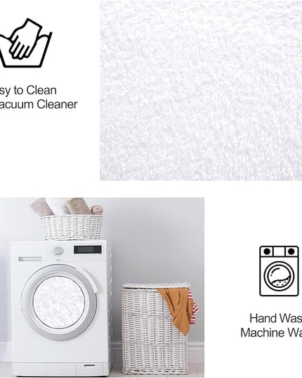 Area Rugs for Bedroom Living Room, 6x9 White Super Soft Comfy Thickened Memory-Foam Indoor Carpets, Modern Aesthetic Minimalist Carpet for Boys Girls Adults Apartment Nursery Home Décor - LeafyLoom