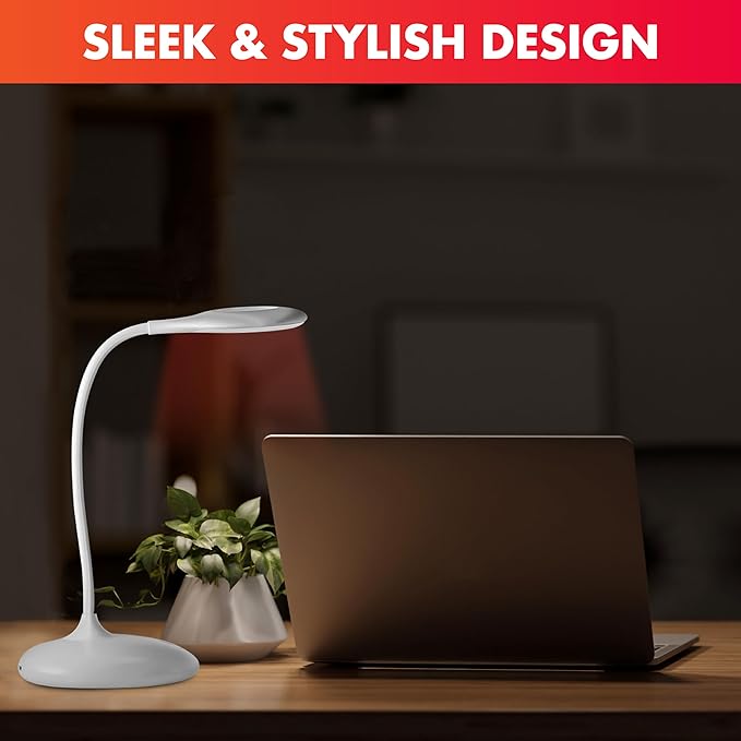 Mito Red Light - Red Light Lamp - Portable & Flexible Red Table Lamp - Cordless Lamp, Rechargeable Reading Lamp - Red Light Reading Light - Red Light for Bedroom & Desk - LeafyLoom